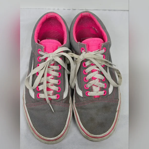 Vans Old Skool  Lace Up Low Sneakers Women's Size 8.0 / Men's Size 6.5 Gray Pink - Picture 2 of 9